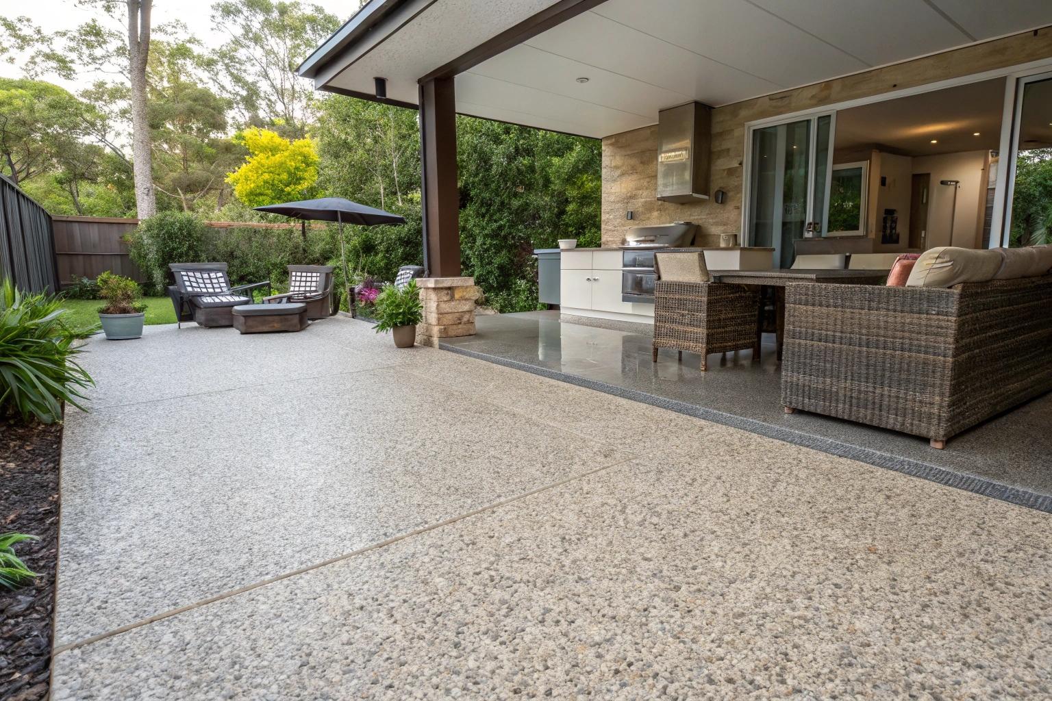 concrete patio installation or decorative concrete services