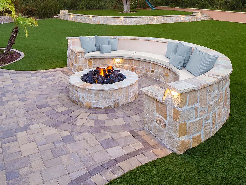 fire pits with patios, pergolas 
